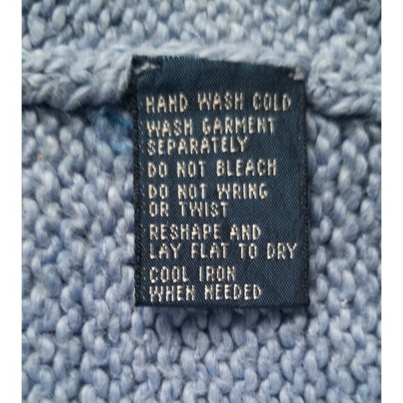 POLO RALPH LAUREN MEN'S BLUE COTTON KNITTED SWEATER SIZE L #819 - Picture 6 of 7